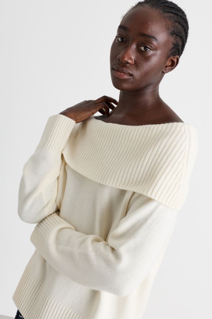 Maglia off-shoulder - BIANCO - Intrend - 3