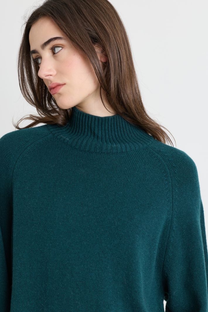 Maglia ampia con collo alto - VERDE - Intrend - 3