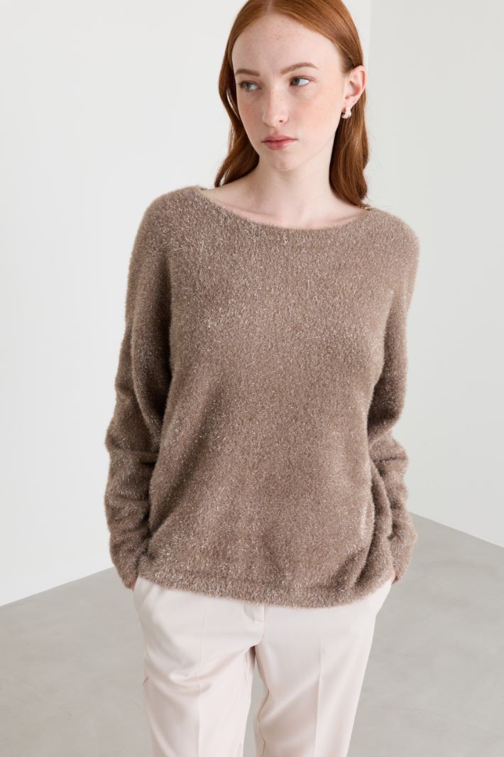 Kuschelweicher Pullover mit überschnittenen Schultern - BEIGE - Intrend - 3