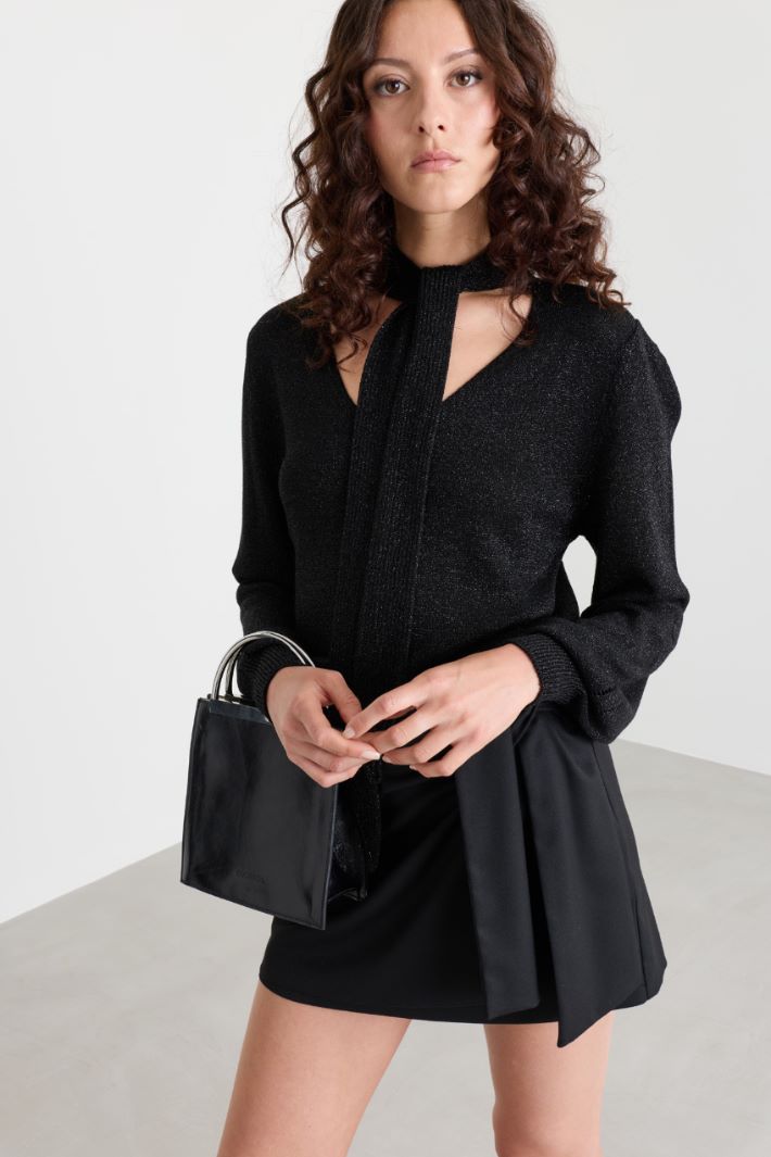 Pull à col foulard - NOIR - Intrend - 2