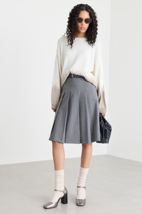 Pullover mit Intarsie am Saum - Intrend