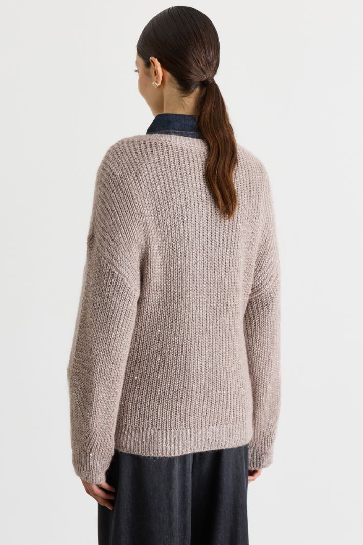 Pull à micro-paillettes - BEIGE - Intrend - 4