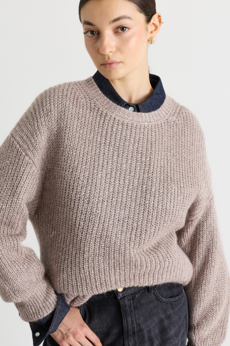 Maglia con micro paillettes