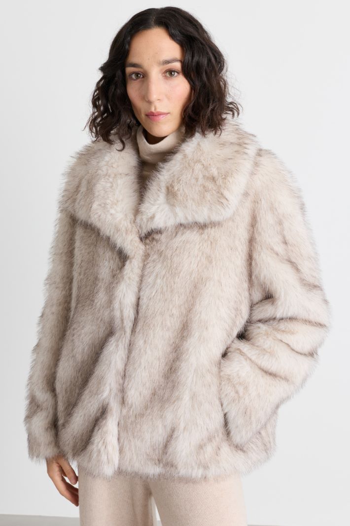 Oversized Cosy Coat - BEIGE - Intrend - 3