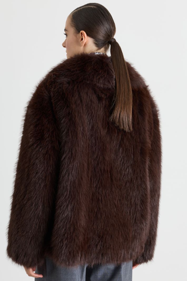 Oversized Cosy Coat - BROWN - Intrend - 4