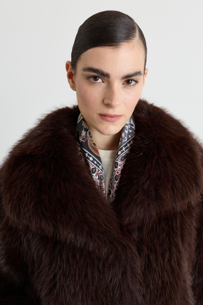 Oversized Cosy Coat - BROWN - Intrend - 3