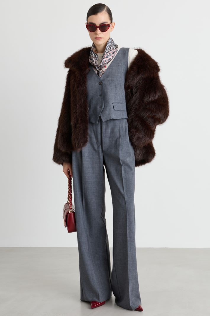 Oversized Cosy Coat - BROWN - Intrend