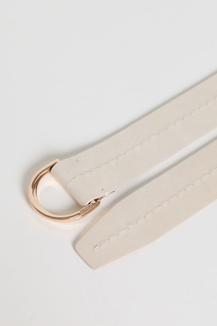 Nubuck double-wrap belt - WHITE - Intrend - 2