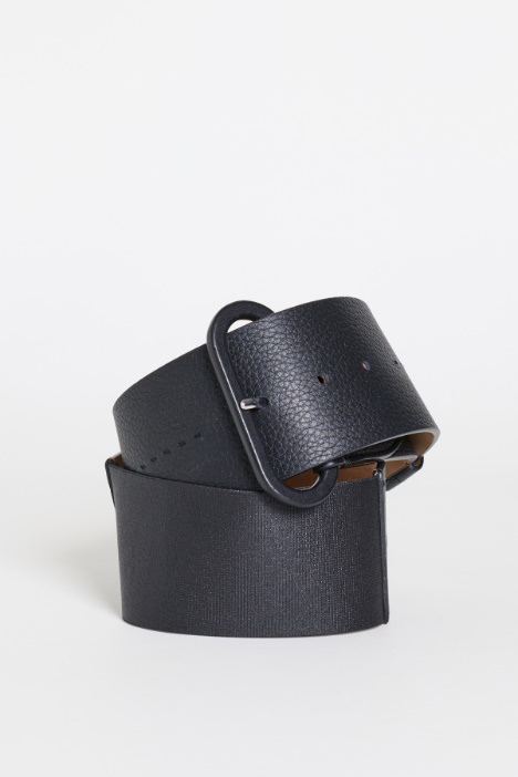 Leather Belt with Elasticated Insert - Intrend