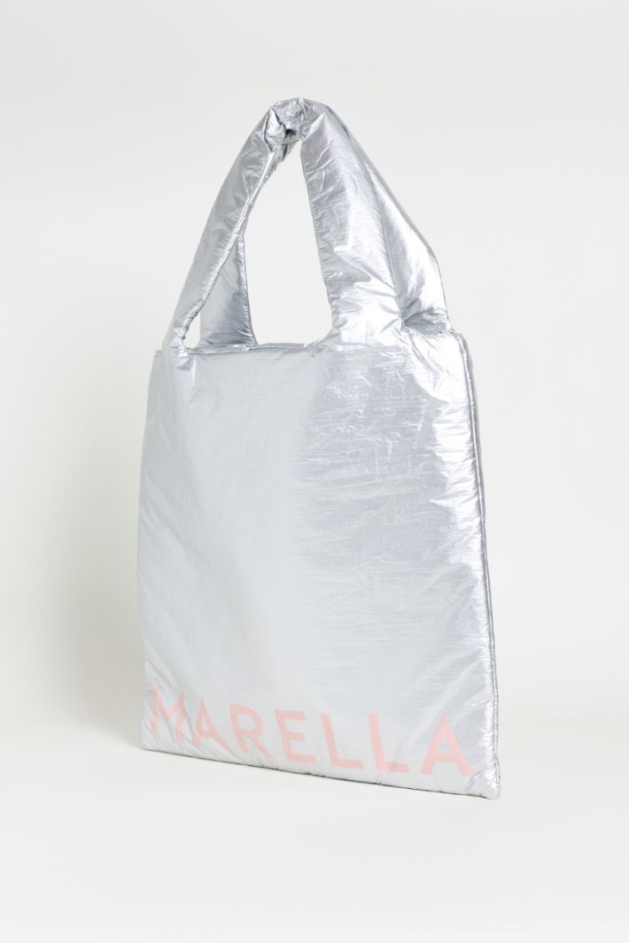 Laminated Fabric Shopper - SILVER - Intrend - 2