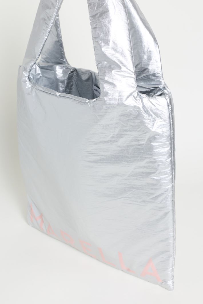Laminated Fabric Shopper - SILVER - Intrend - 4