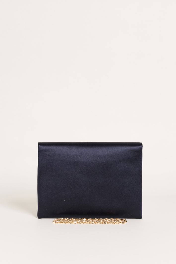 Satin envelope clutch - BLUE GOLD - Intrend - 3