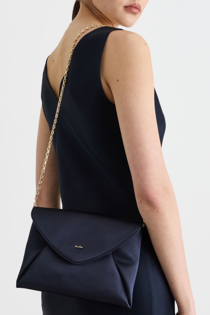 Satin envelope clutch - BLUE GOLD - Intrend - 5