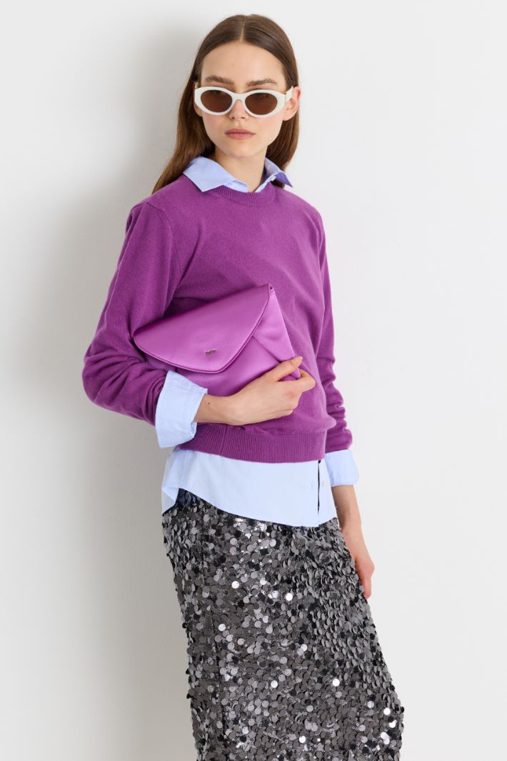 Pochette a busta in raso - FUXIA - Intrend - 5
