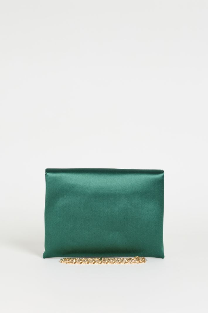 Satin envelope clutch - GREEN - Intrend - 3