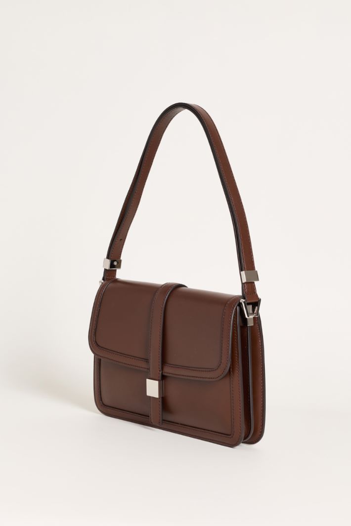 Smooth leather handbag - BROWN - Intrend - 2