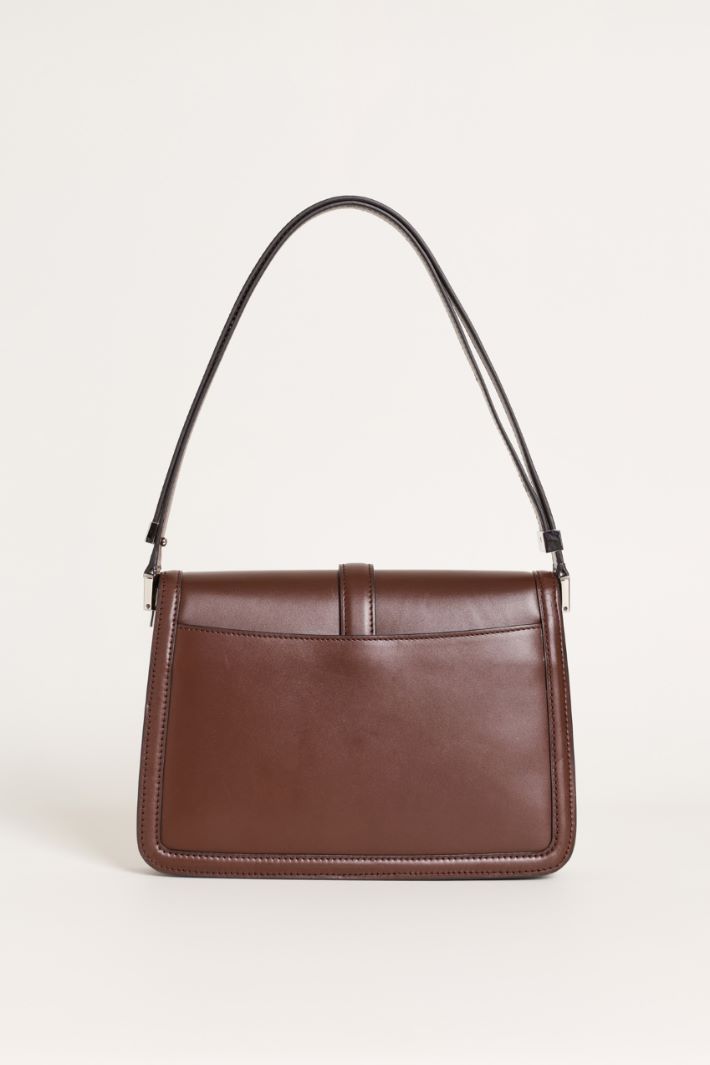 Smooth leather handbag - BROWN - Intrend - 3