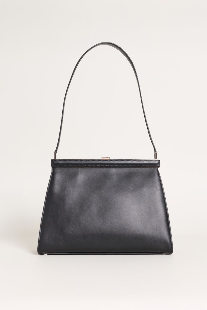 Borsa in pelle semilucida - NERO - Intrend - 3
