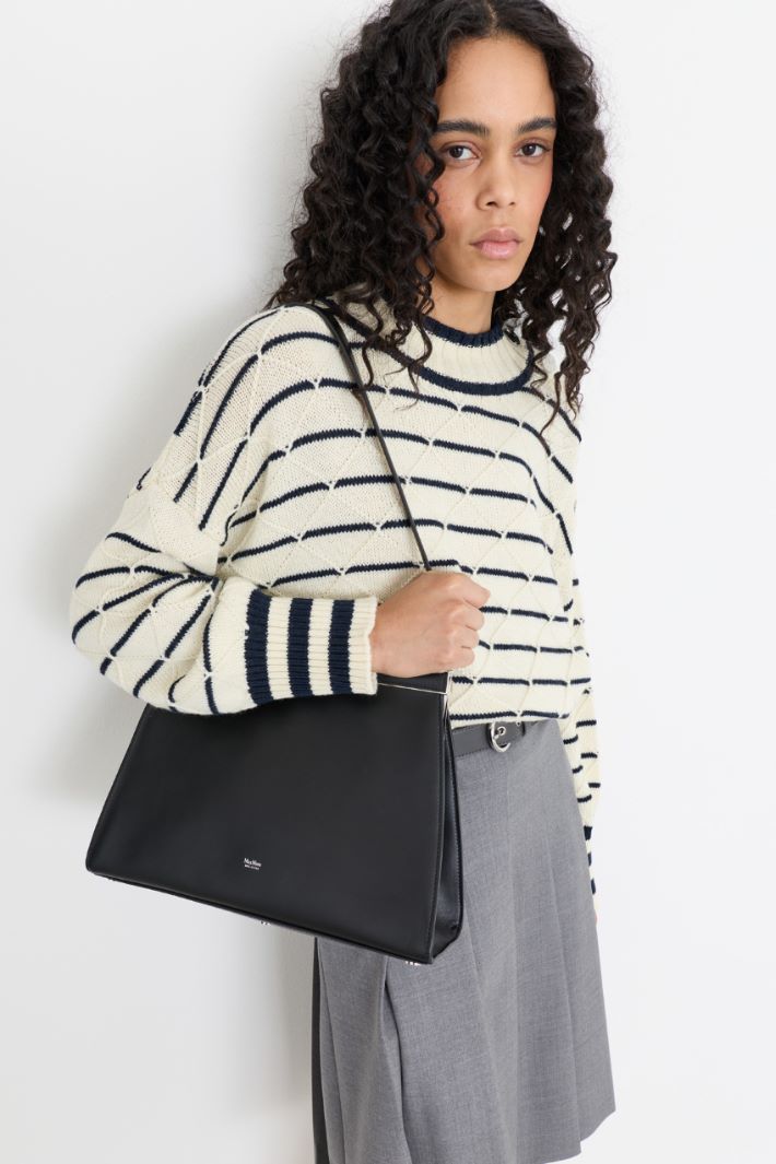 Borsa in pelle semilucida - NERO - Intrend - 5