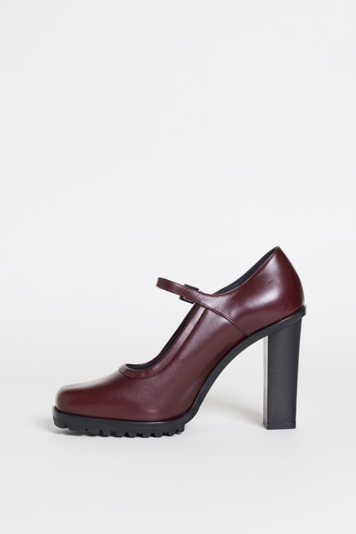 Leather Mary Janes - BORDEAUX - Intrend - 3