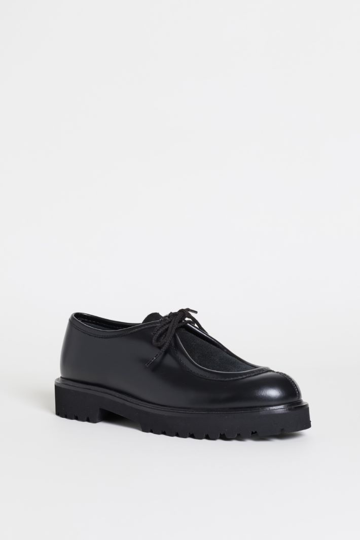 Leather lace-ups - BLACK - Intrend - 2