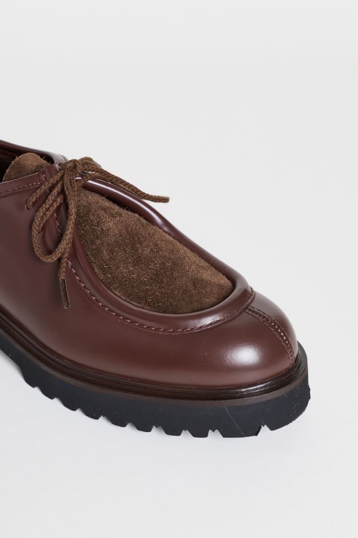 Leather lace-ups - BROWN - Intrend - 4