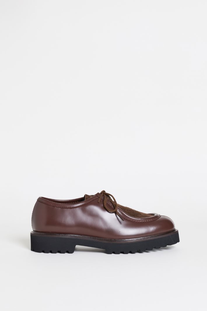 Leather lace-ups - BROWN - Intrend