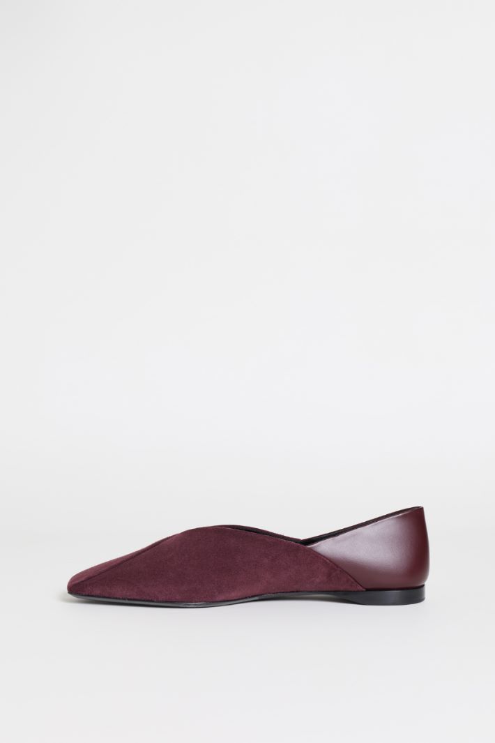 Suede Crossover Mules - BORDEAUX - Intrend - 3