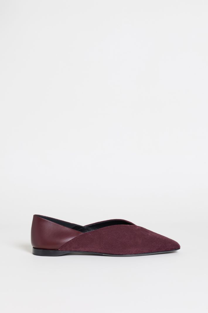 Suede Crossover Mules - BORDEAUX - Intrend