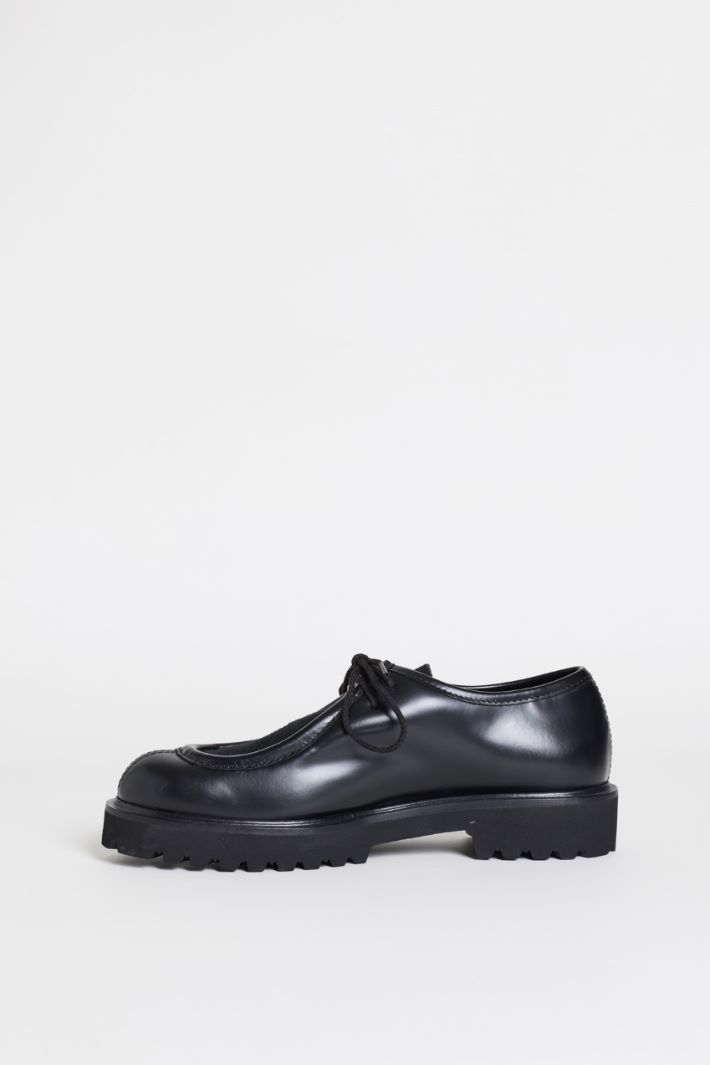Polished leather lace-ups - BLACK - Intrend - 3