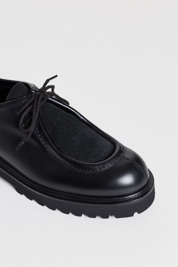 Polished leather lace-ups - BLACK - Intrend - 4