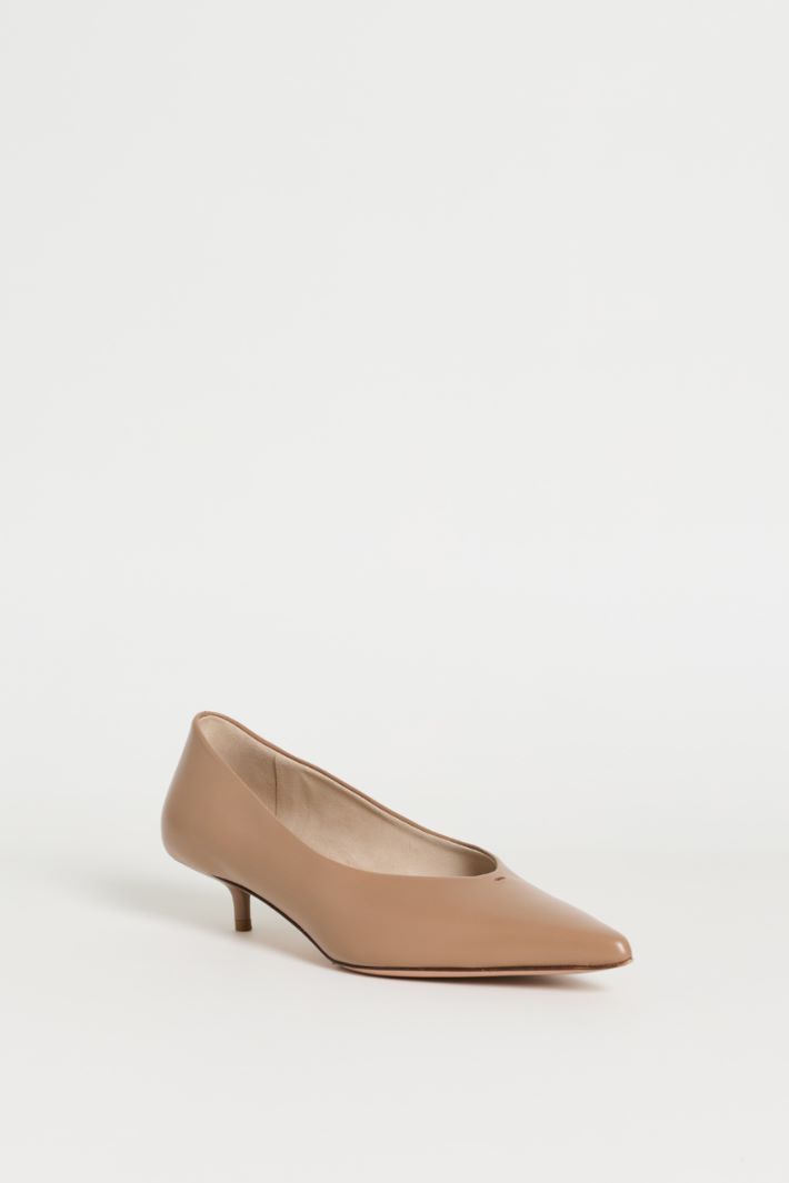 Leather Pencil Heel Court Shoes - CAMEL - Intrend - 2