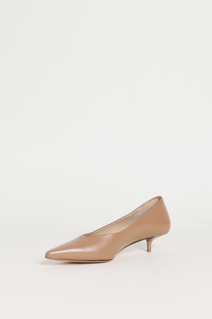 Leather Pencil Heel Court Shoes - CAMEL - Intrend - 3