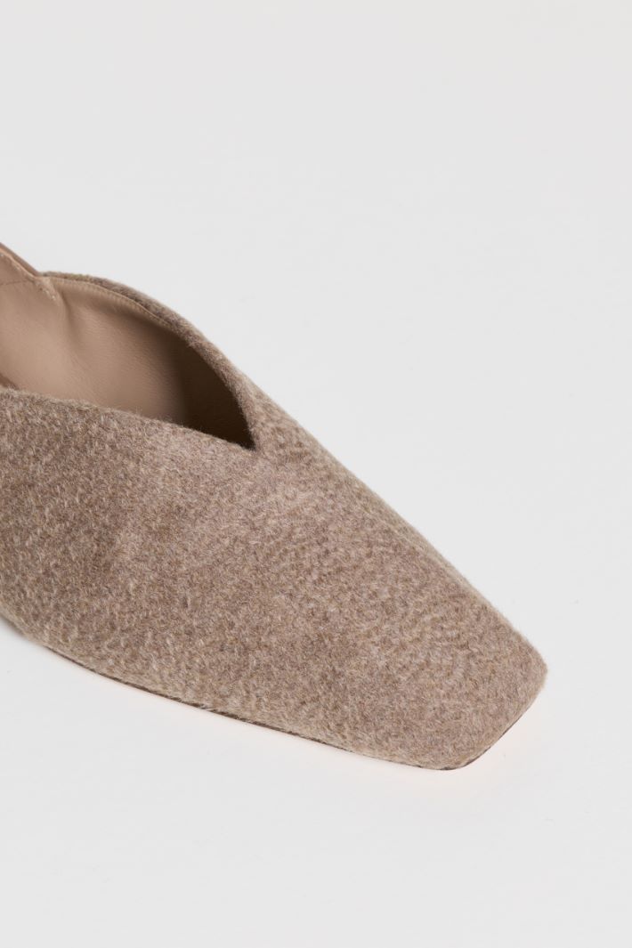 Cashmere and leather ballet flats - BEIGE - Intrend - 4