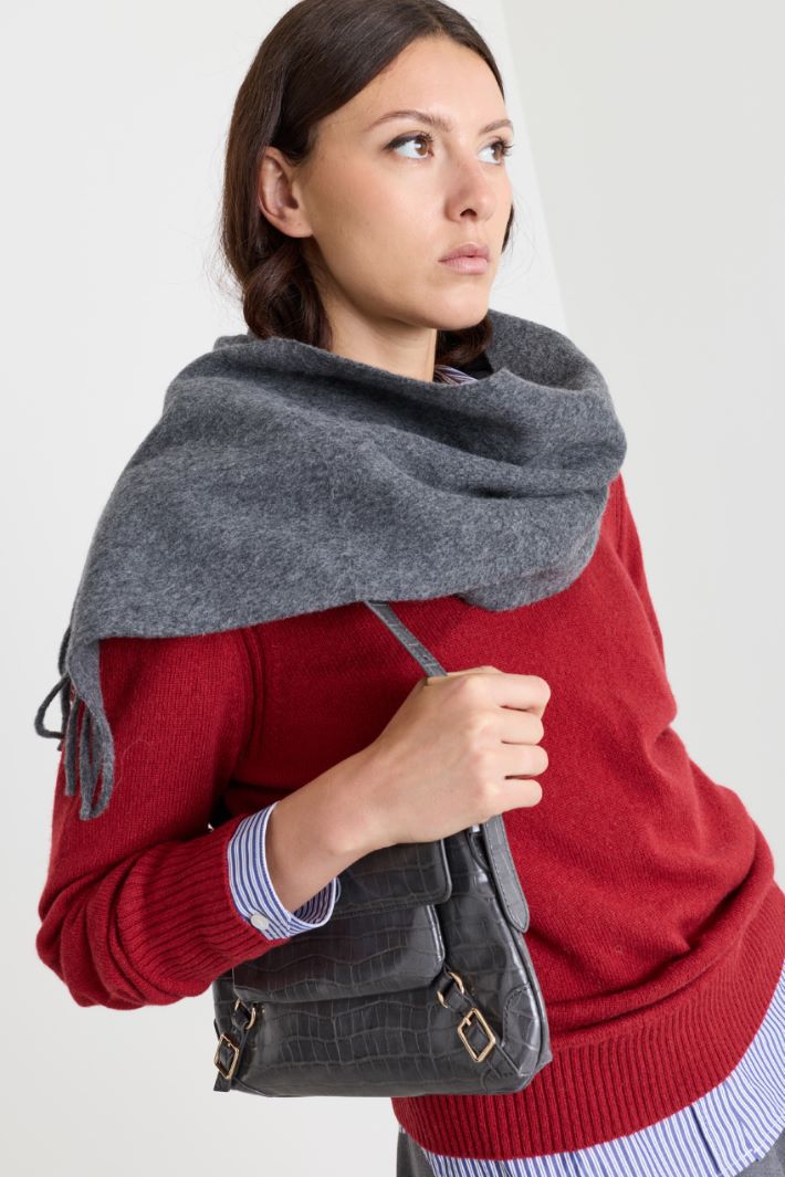 Embroidered scarf - GREY - Intrend - 2