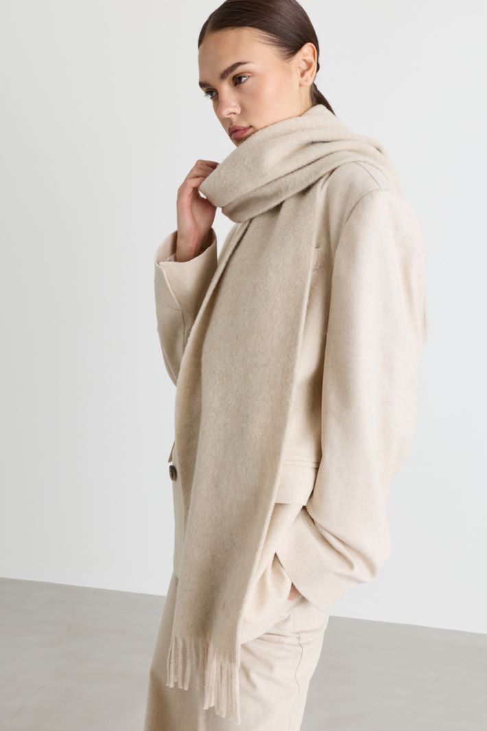 Sciarpa con ricamo - BEIGE - Intrend - 2