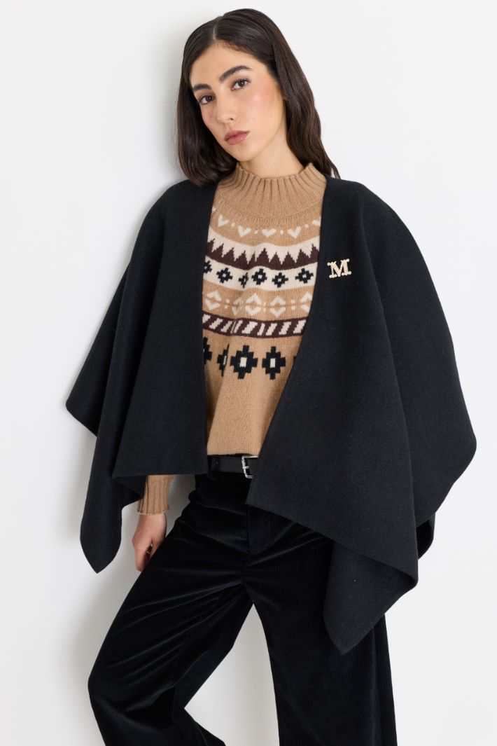 Alpaca and wool cape - BLACK - Intrend - 3