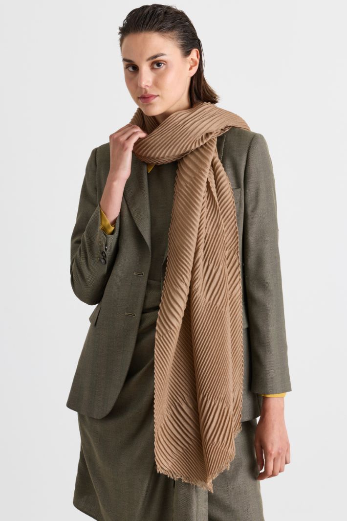 Stola plissé in cashmere - CAMMELLO - Intrend - 2