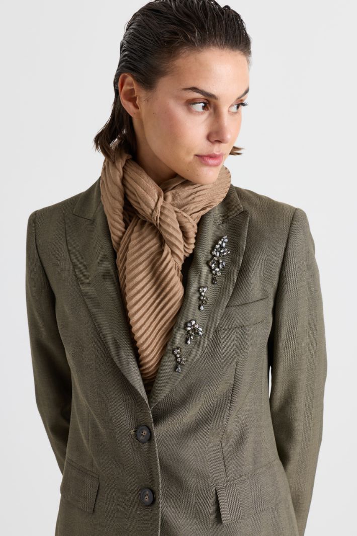 Stola plissé in cashmere - CAMMELLO - Intrend