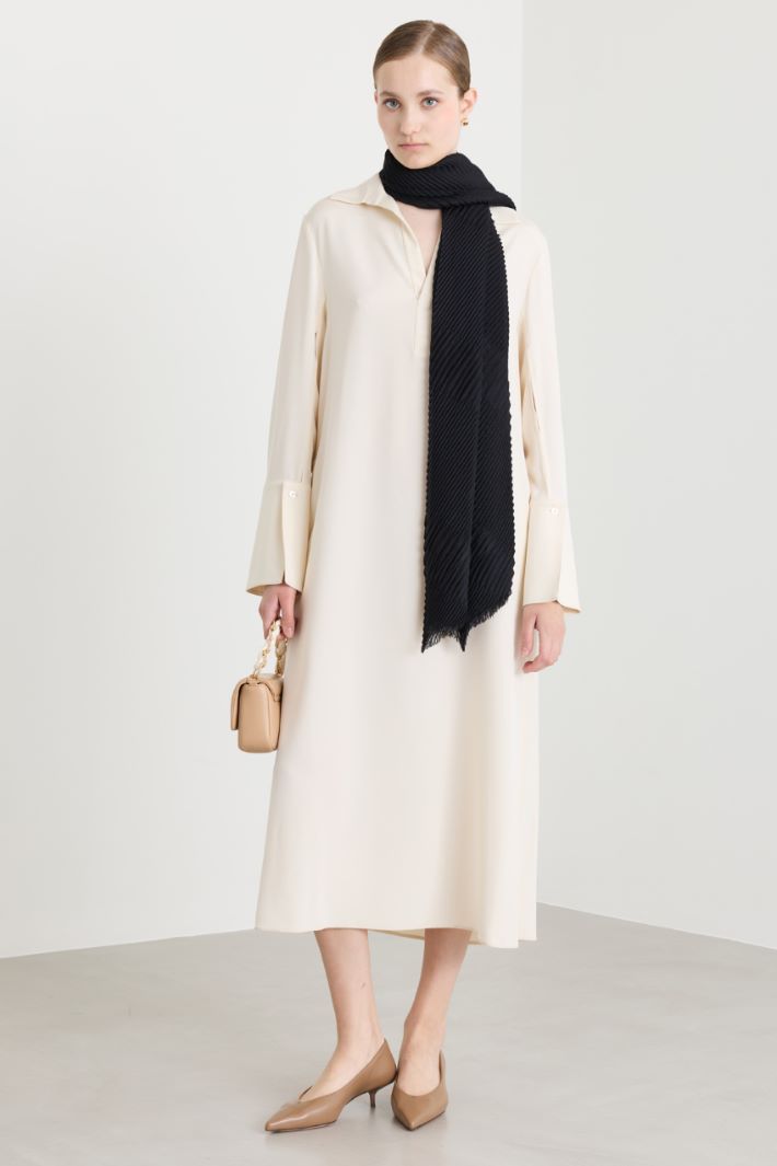 Stola plissé in cashmere - NERO - Intrend - 2