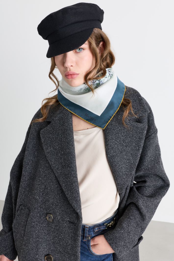 Printed silk foulard - BLUE WHITE - Intrend