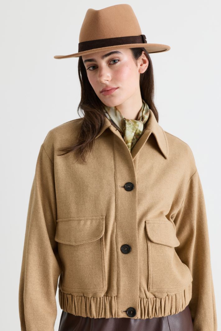 Printed silk foulard - CAMEL - Intrend - 2