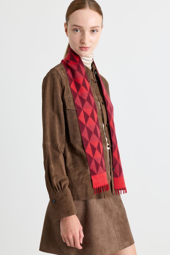 Sciarpa in cashmere jacquard - ROSSO - Intrend - 2