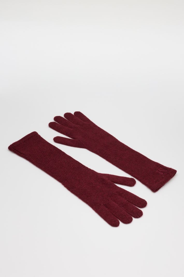 Cashmere gloves - BORDEAUX - Intrend