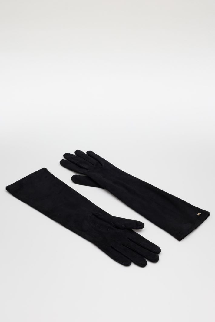 Suede Gloves - BLACK - Intrend