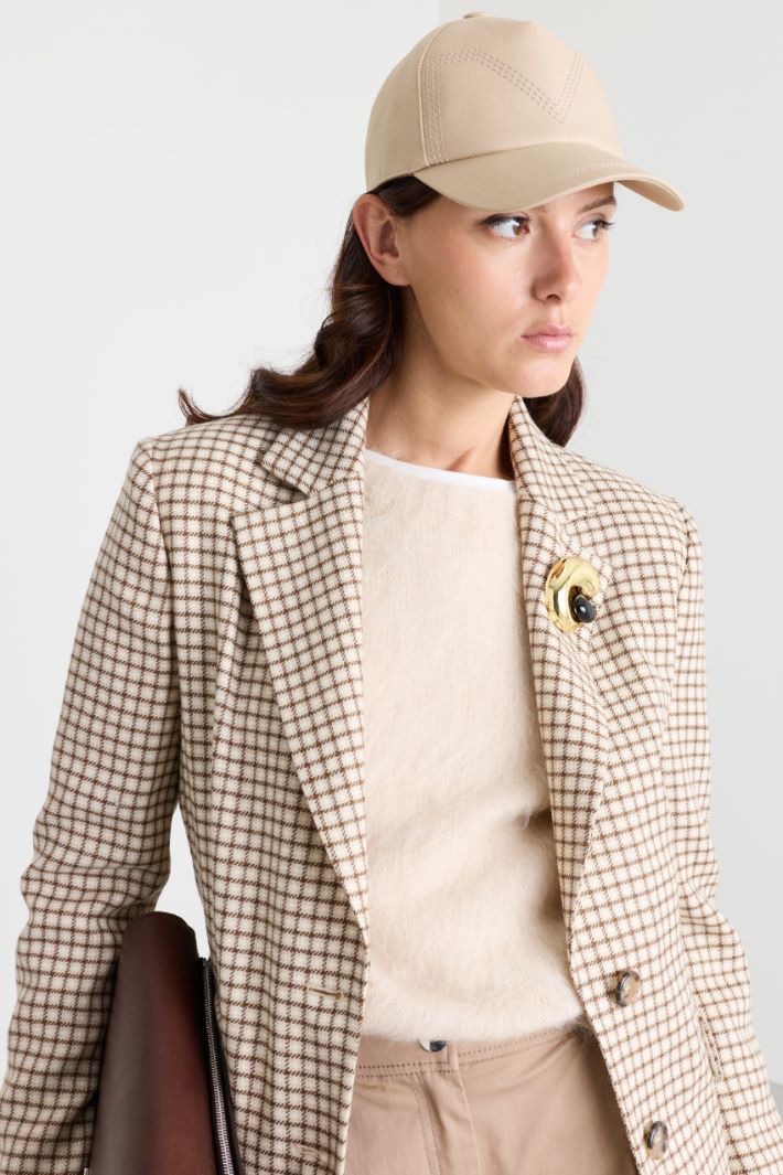 Water-repellent gabardine baseball cap - CAMEL - Intrend - 2