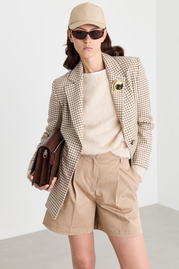 Water-repellent gabardine baseball cap - CAMEL - Intrend