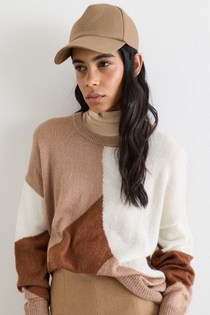 Water-repellent gabardine baseball cap - CAMEL - Intrend - 2
