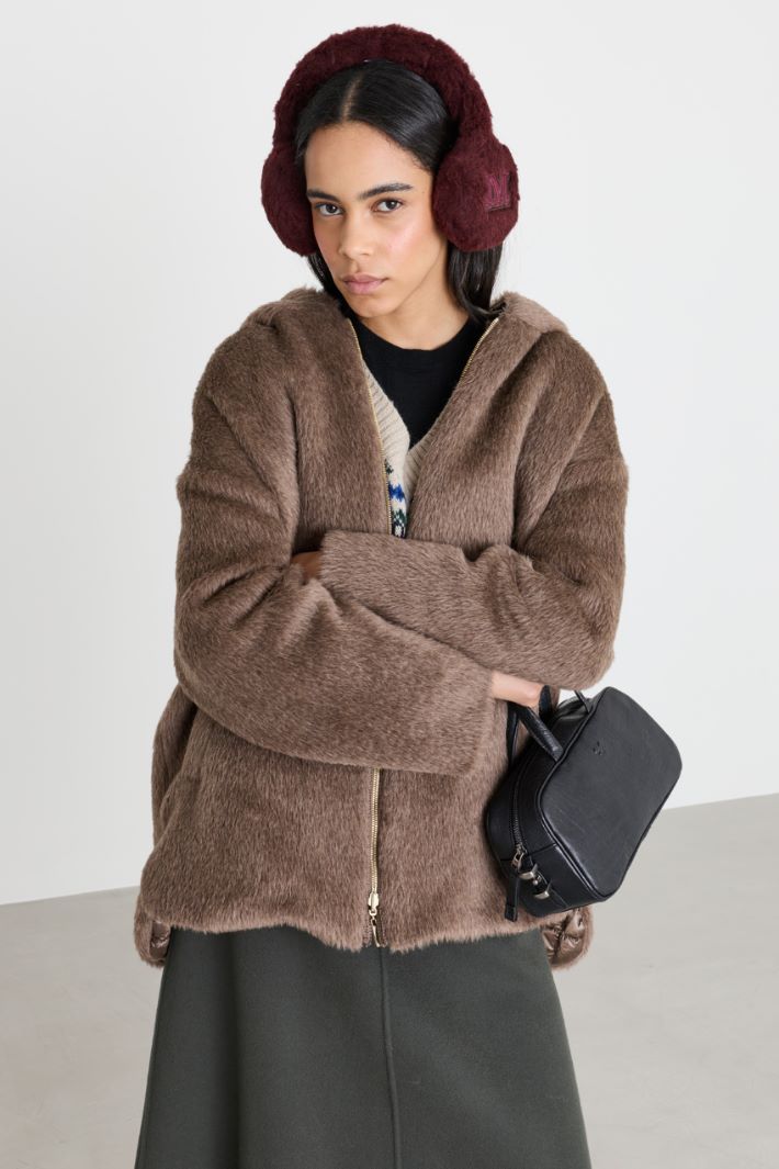 Alpaca and Wool Earmuffs - BORDEAUX - Intrend - 2