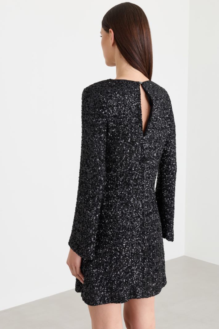 Short sequin dress - BLACK - Intrend - 4